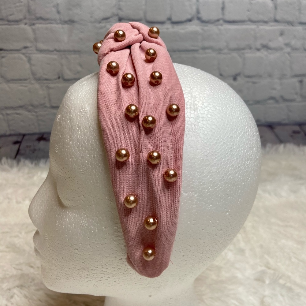 HANDMADE Blush Embellished Twist Knot Headband - Picture 7 of 10